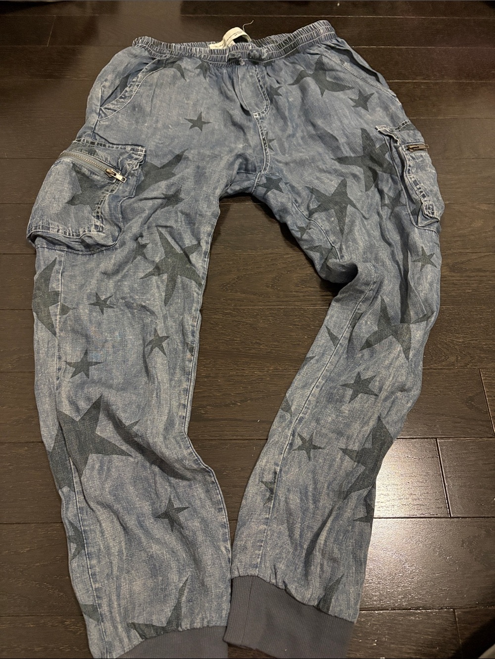 Star Print Jogger Pants - Blue